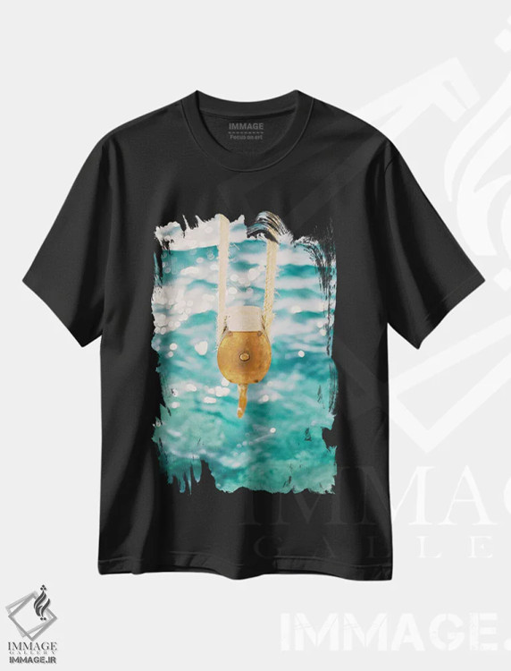 تیشرت مشکی طرح دار دریای مدیترانه، مدیوم اثر جاستین میلتون | immage.ir