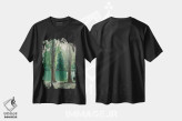 تیشرت مشکی طرح دار درختان کنار دریاچه، مدیوم اثر جاستین میلتون | immage.ir