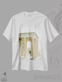 تیشرت سفید طرح دار معماری یونان باستان، مدیوم اثر جاستین میلتون | فروشگاه ایماژ