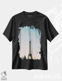 تیشرت مشکی طرح دار طلوع آفتاب در پاریس، مدیوم اثر جاستین میلتون | فروشگاه ایماژ