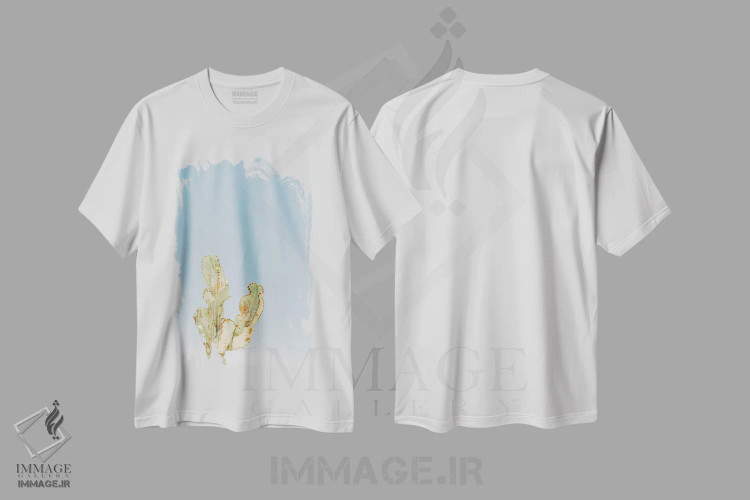 تیشرت سفید طرح دار کاکتوس تنها، مدیوم اثر جاستین میلتون | فروشگاه ایماژ