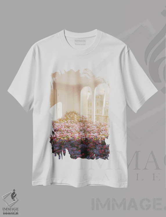 تیشرت سفید طرح دار بهار در پاریس، عکاسی ترکیبی اثر جیمز ترالی | فروشگاه ایماژ