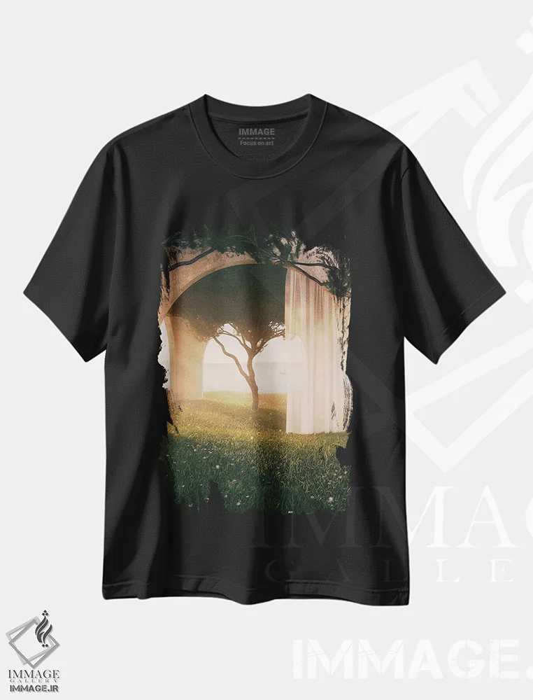 تیشرت مشکی طرح دار جای شاد، عکاسی ترکیبی اثر جیمز ترالی | فروشگاه ایماژ