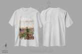 تیشرت سفید طرح دار سرزمین رؤیایی گل ها، عکاسی ترکیبی اثر جیمز ترالی | immage.ir