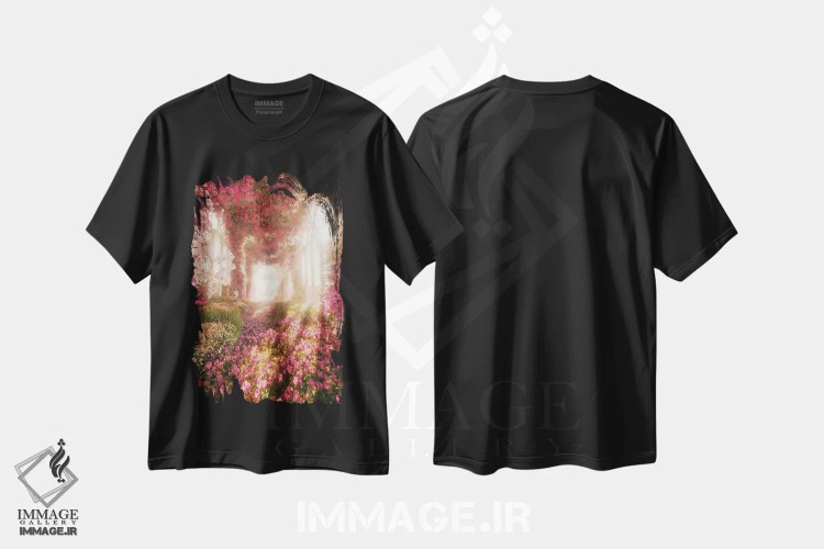 تیشرت مشکی طرح دار کلیسای گل ها، عکاسی ترکیبی اثر جیمز ترالی | immage.ir