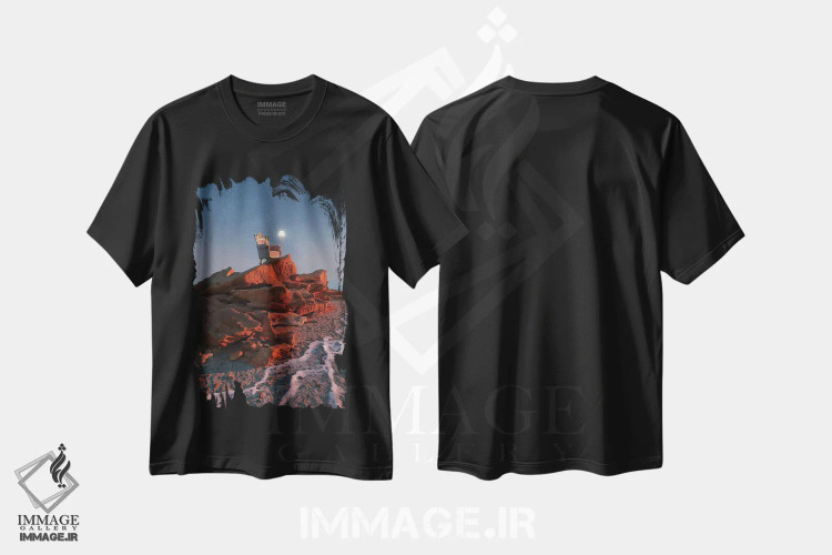 تیشرت مشکی طرح دار جای مخفی، عکاسی ترکیبی اثر جیمز ترالی | فروشگاه ایماژ