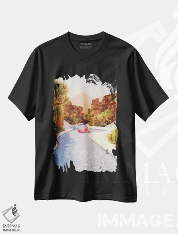تیشرت مشکی طرح دار پارک آبی جاشوا تری، عکاسی ترکیبی اثر جیمز ترالی | فروشگاه ایماژ