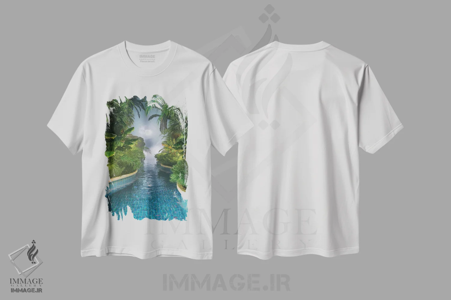 تیشرت سفید طرح دار رودخانه ماه، عکاسی ترکیبی اثر جیمز ترالی | فروشگاه ایماژ