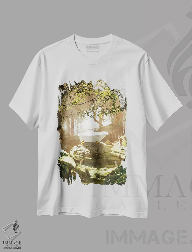 تیشرت سفید طرح دار روز اسپا، عکاسی ترکیبی اثر جیمز ترالی | immage.ir