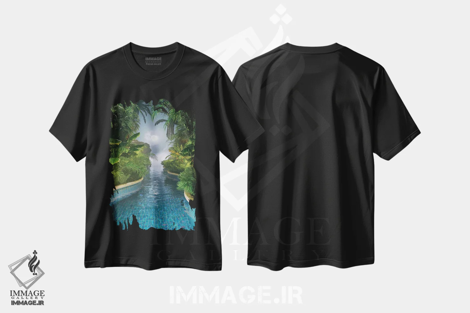 تیشرت مشکی طرح دار رودخانه ماه، عکاسی ترکیبی اثر جیمز ترالی | immage.ir
