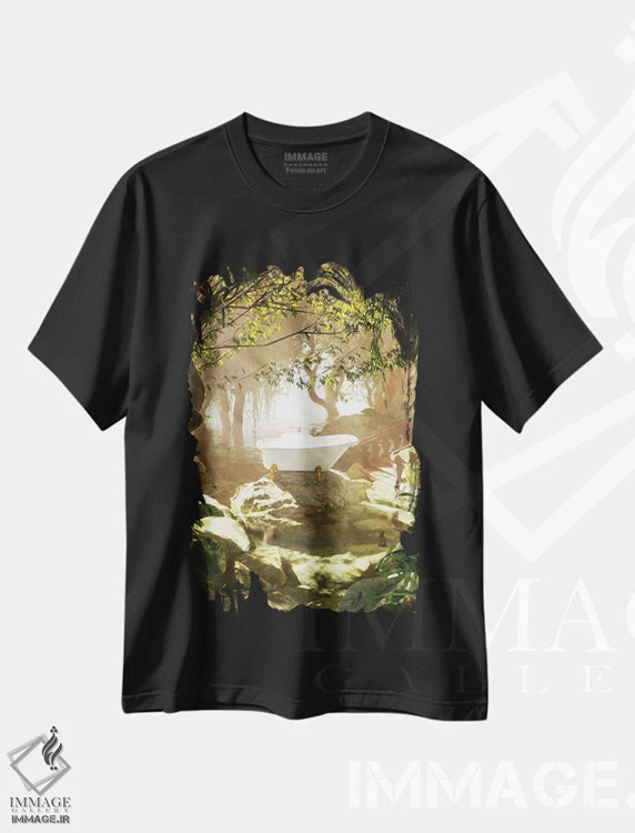 تیشرت مشکی طرح دار روز اسپا، عکاسی ترکیبی اثر جیمز ترالی | فروشگاه ایماژ