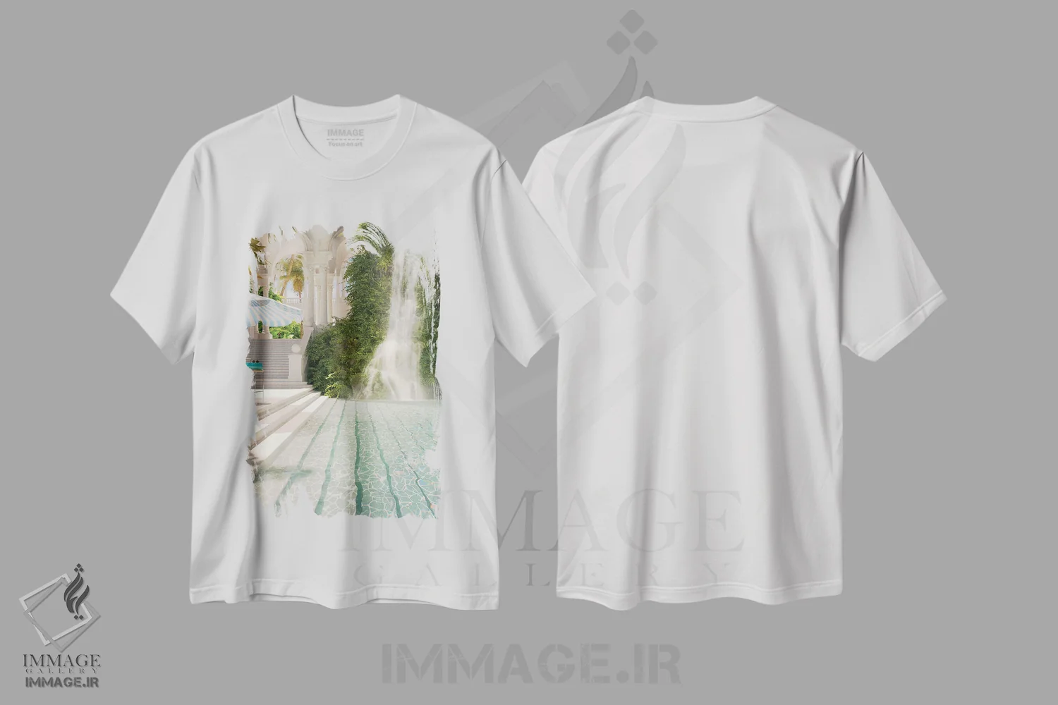 تیشرت سفید طرح دار بهشت سا، عکاسی ترکیبی اثر جیمز ترالی | immage.ir