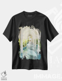 تیشرت مشکی طرح دار سرزمین رؤیایی استخر طاق دار، عکاسی ترکیبی اثر جیمز ترالی | فروشگاه ایماژ