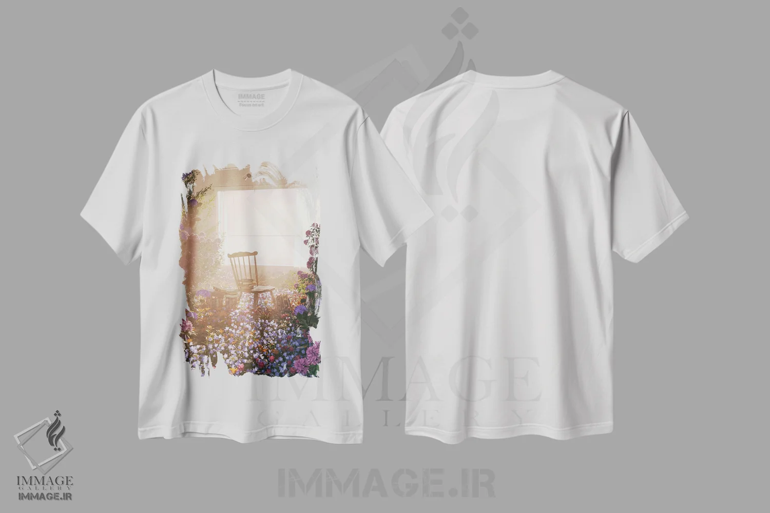 تیشرت سفید طرح دار مطالعه در بهار، عکاسی ترکیبی اثر جیمز ترالی | immage.ir