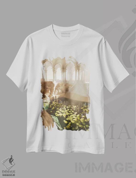تیشرت سفید طرح دار کاخ رؤیایی، عکاسی ترکیبی اثر جیمز ترالی | immage.ir