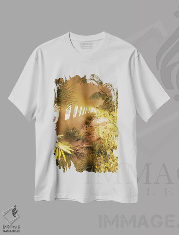 تیشرت سفید طرح دار بیابان هواپیما، عکاسی ترکیبی اثر جیمز ترالی | فروشگاه ایماژ