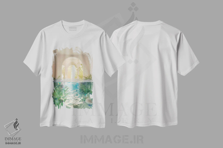 تیشرت سفید طرح دار مرجان های خانه ساحلی، عکاسی ترکیبی اثر جیمز ترالی | immage.ir
