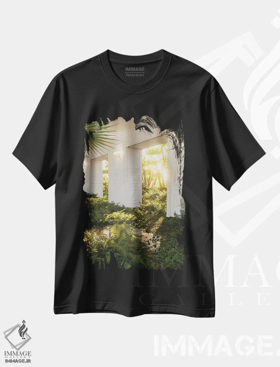 تیشرت مشکی طرح دار اتاق انتظار، عکاسی ترکیبی اثر جیمز ترالی | immage.ir
