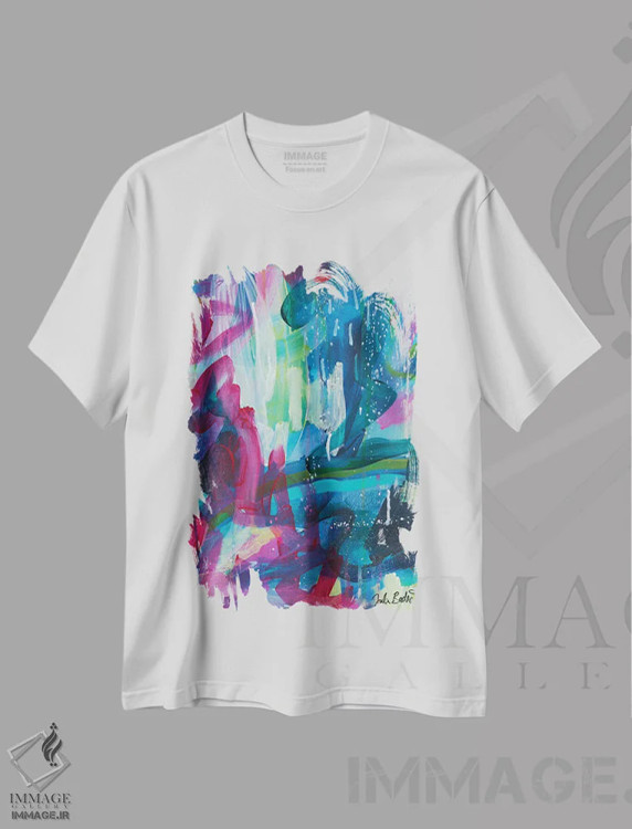 تیشرت سفید طرح دار آیا این طعم سرخوشی است اثر جولیا بادو | immage.ir