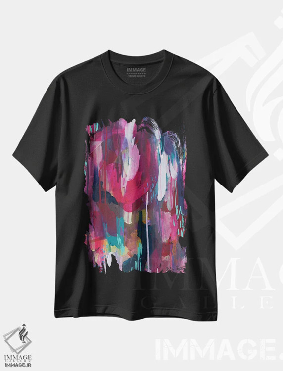 تیشرت مشکی طرح دار جستجوی چیزی که نمی خواهد پیدا شود اثر جولیا بادو | فروشگاه ایماژ