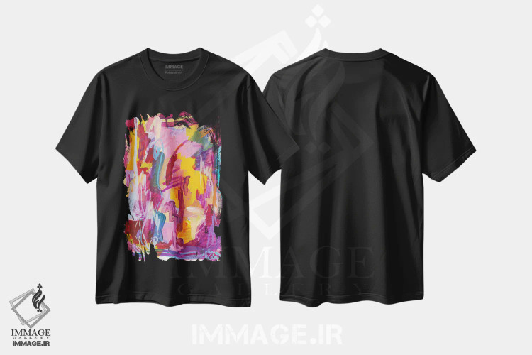 تیشرت مشکی طرح دار دوران دشوار اثر جولیا بادو | فروشگاه ایماژ