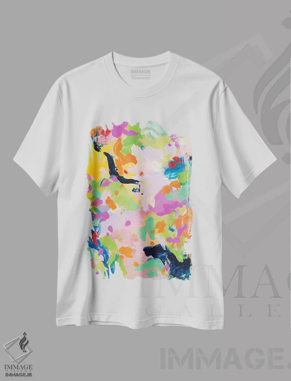 تیشرت سفید طرح دار انرژی ناگهانی ناشی از قند اثر جولیا بادو | فروشگاه ایماژ