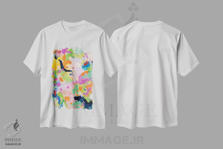 تیشرت سفید طرح دار انرژی ناگهانی ناشی از قند اثر جولیا بادو | فروشگاه ایماژ