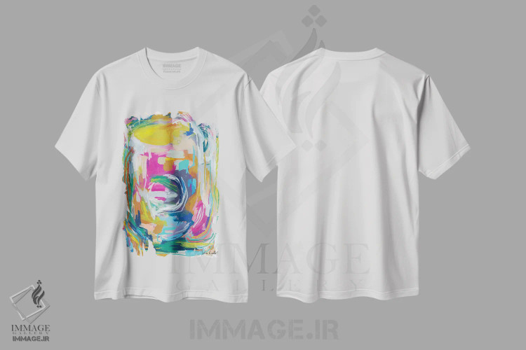 تیشرت سفید طرح دار اتفاق خوش غیرمنتظره اثر جولیا بادو | immage.ir