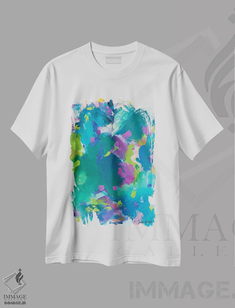 تیشرت سفید طرح دار زهر شیرین اثر جولیا بادو | فروشگاه ایماژ