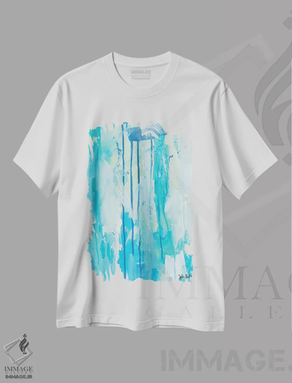 تیشرت سفید طرح دار شروع تازه با ذهنی آسوده اثر جولیا بادو | فروشگاه ایماژ