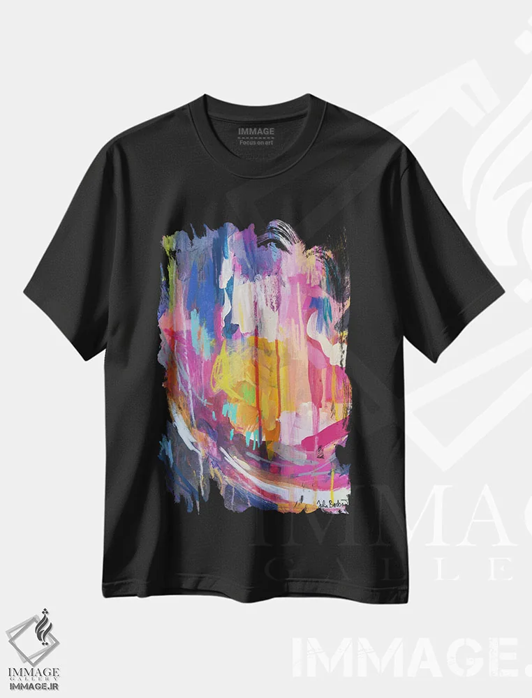 تیشرت مشکی طرح دار ذهن و وجودت را از آشفتگی خالی کن اثر جولیا بادو | immage.ir