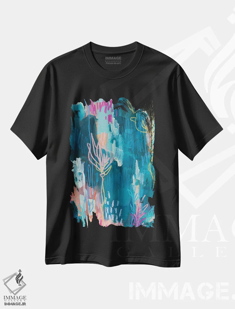 تیشرت مشکی طرح دار بی پروا کار نیک انجام بده اثر جولیا بادو | فروشگاه ایماژ