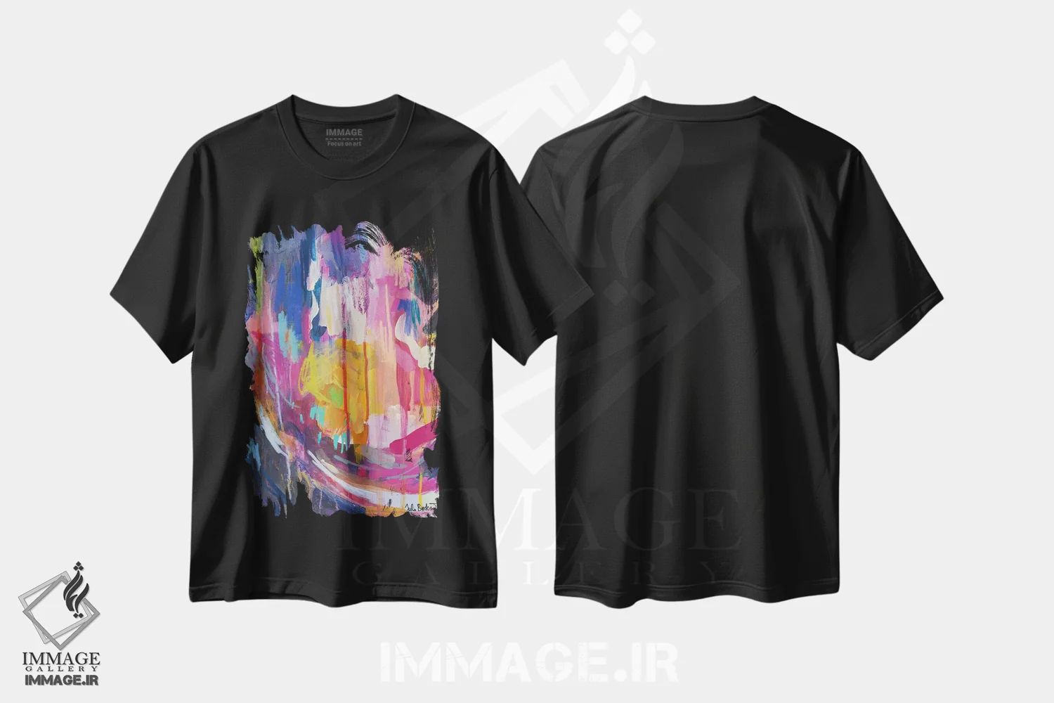 تیشرت مشکی طرح دار ذهن و وجودت را از آشفتگی خالی کن اثر جولیا بادو | immage.ir