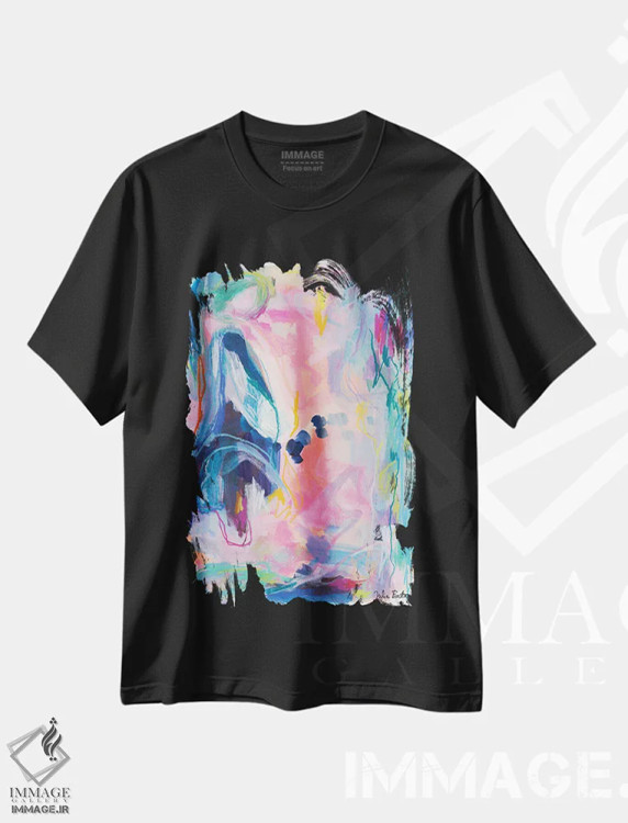 تیشرت مشکی طرح دار دوگانگی اثر جولیا بادو | immage.ir