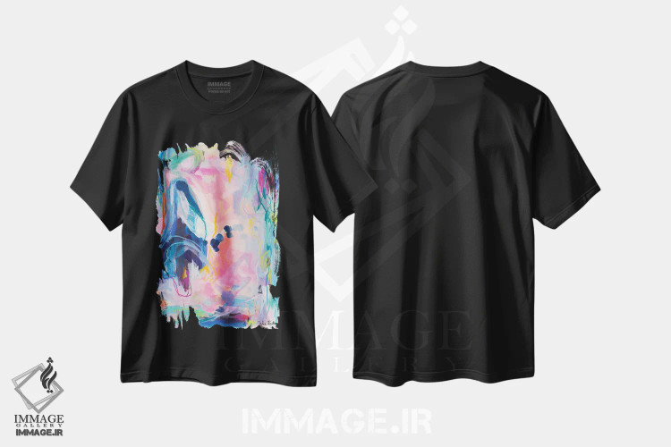 تیشرت مشکی طرح دار دوگانگی اثر جولیا بادو | immage.ir