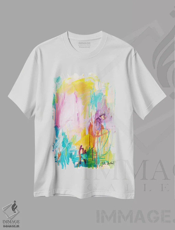 تیشرت سفید طرح دار به درون رفتن اثر جولیا بادو | immage.ir
