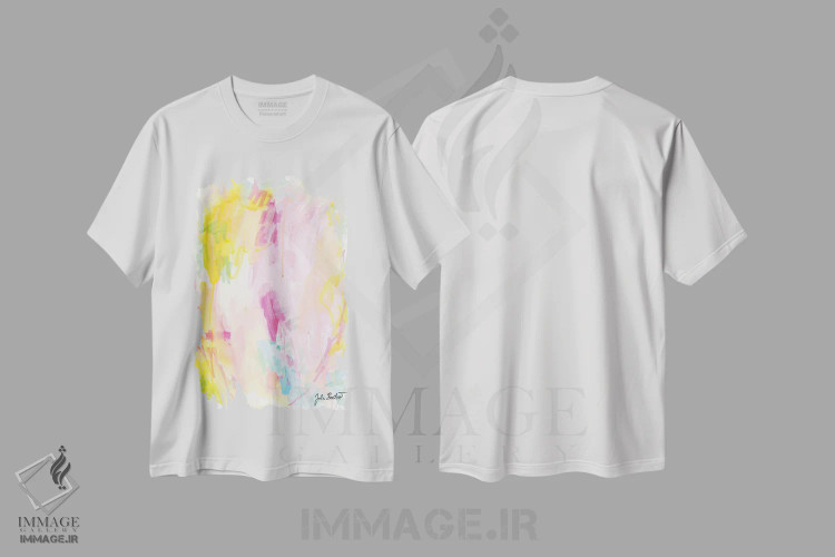 تیشرت سفید طرح دار کشیده شدن به هر طرف اثر جولیا بادو | فروشگاه ایماژ