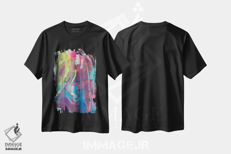 تیشرت مشکی طرح دار از مسیر لذت ببر اثر جولیا بادو | immage.ir