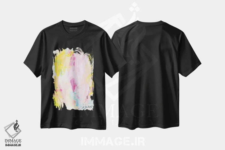 تیشرت مشکی طرح دار کشیده شدن به هر طرف اثر جولیا بادو | immage.ir