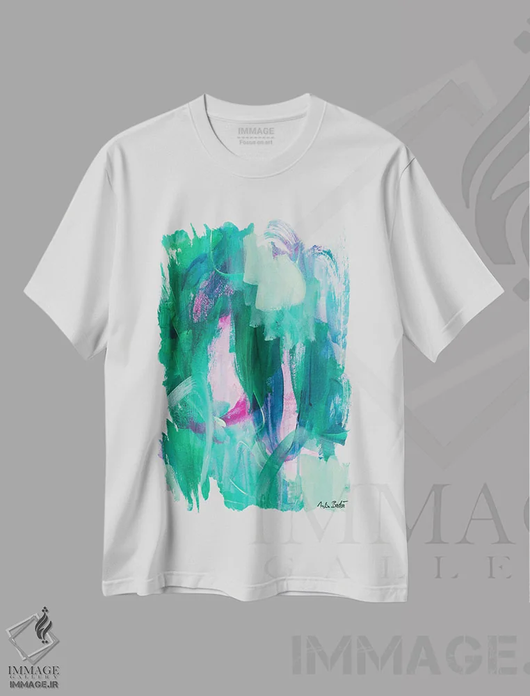 تیشرت سفید طرح دار امید داشتن و عمل کردن اثر جولیا بادو | فروشگاه ایماژ