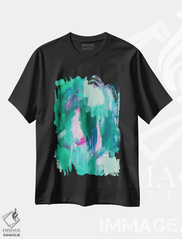 تیشرت مشکی طرح دار امید داشتن و عمل کردن اثر جولیا بادو | immage.ir