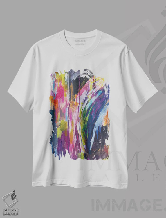 تیشرت سفید طرح دار غرور افراطی اثر جولیا بادو | immage.ir