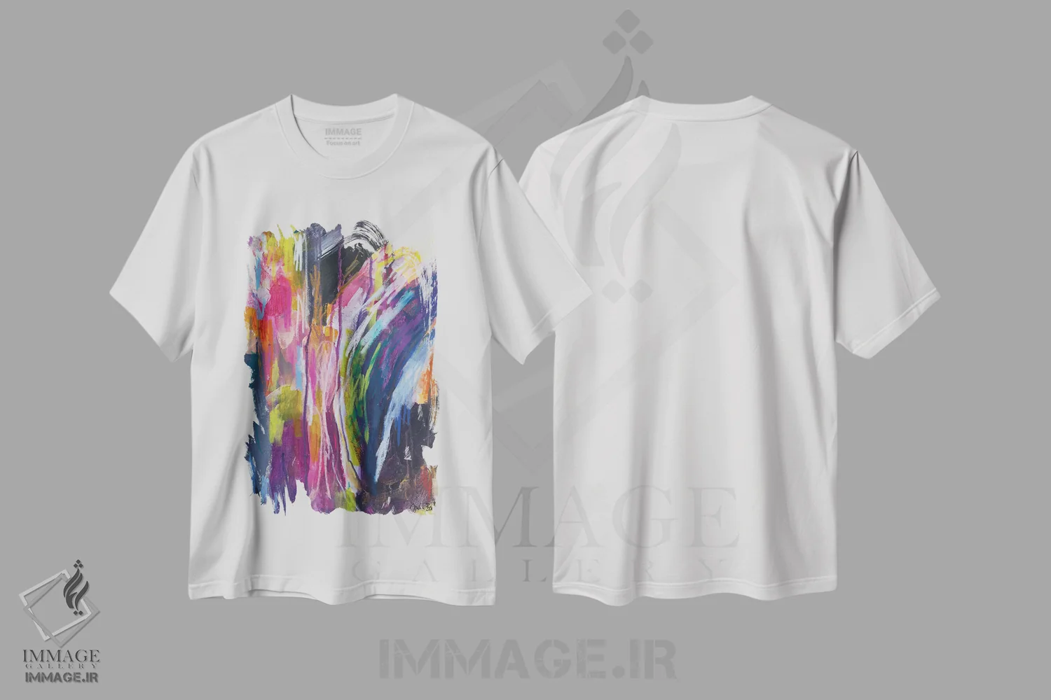 تیشرت سفید طرح دار غرور افراطی اثر جولیا بادو | immage.ir