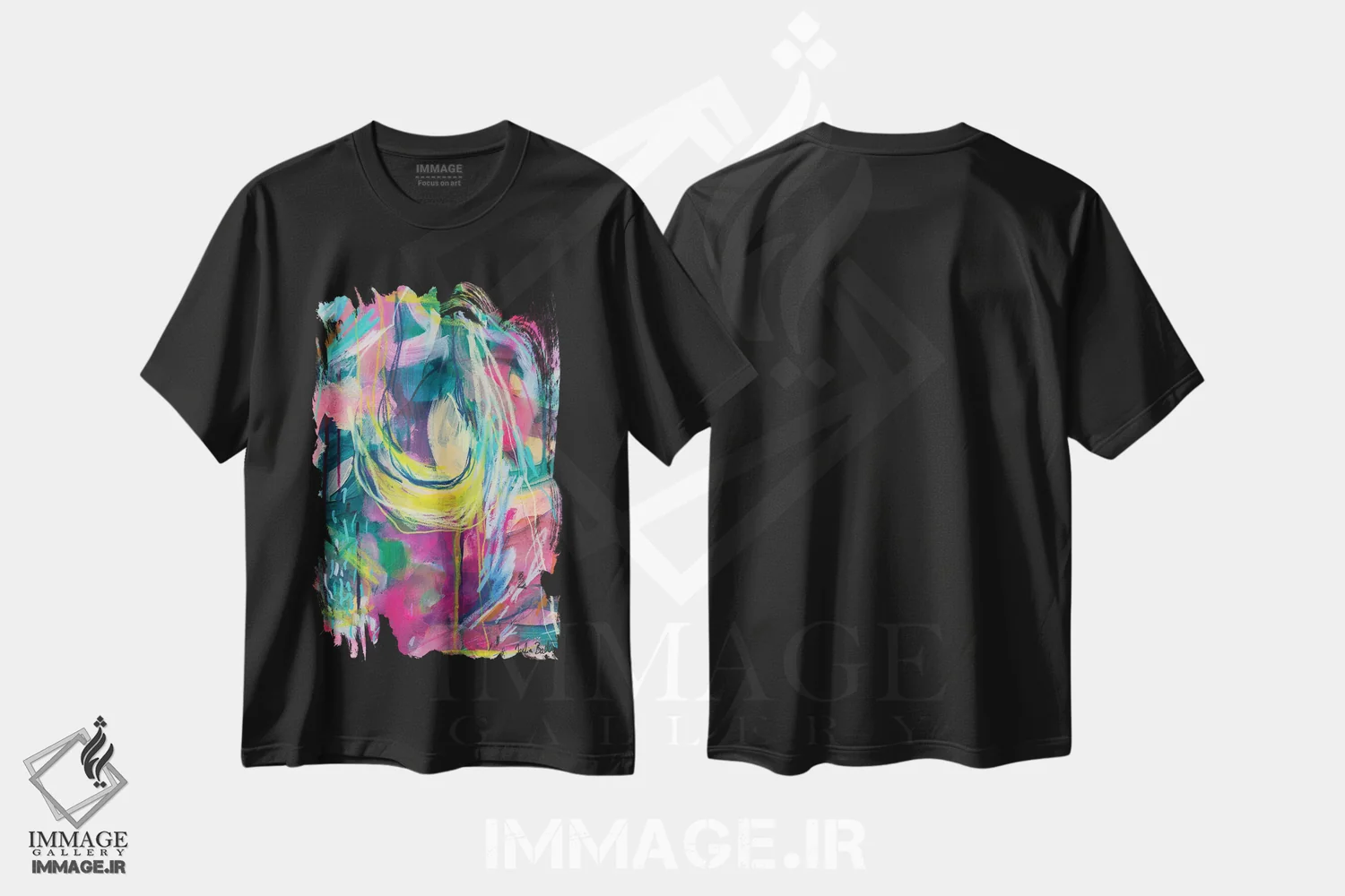 تیشرت مشکی طرح دار ناسازگاری می تواند باعث سقوط تو شود اثر جولیا بادو | فروشگاه ایماژ