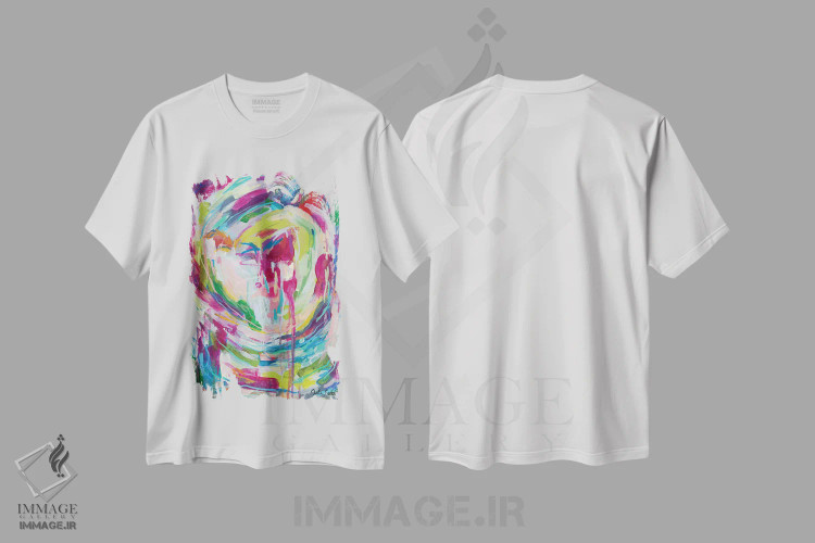 تیشرت سفید طرح دار آتش درونی اثر جولیا بادو | فروشگاه ایماژ