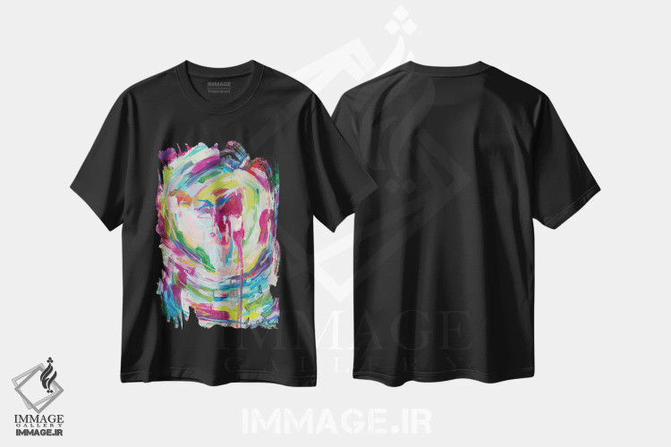 تیشرت مشکی طرح دار آتش درونی اثر جولیا بادو | immage.ir
