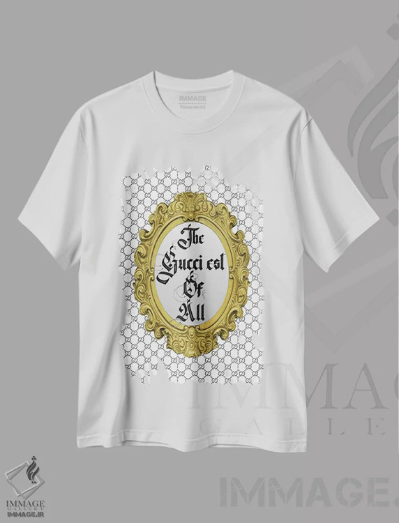 تیشرت سفید طرح دار White,گوچی ترین همه، سفید، هنر دیجیتال اثر جولی شریبر | فروشگاه ایماژ