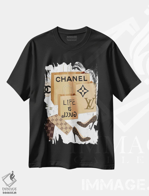 تیشرت مشکی طرح دار آثار جولی شریبر - immage.ir