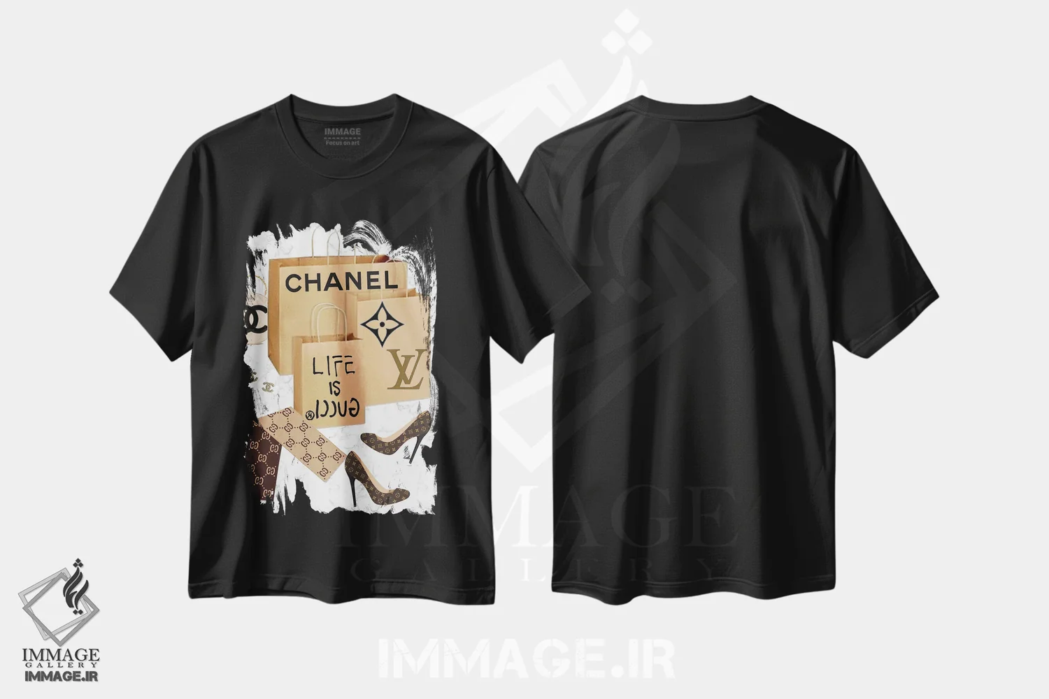 تیشرت مشکی طرح دار آثار جولی شریبر - immage.ir