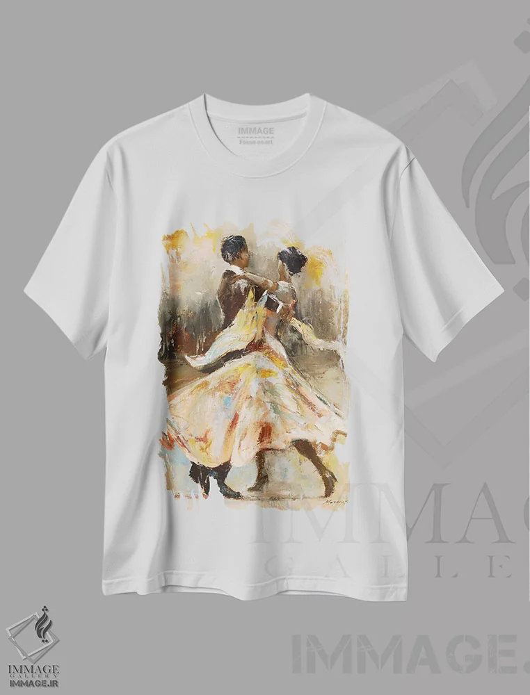 تیشرت سفید طرح دار شب گردی ۲، تزئینی اثر جولیان مارکو | فروشگاه ایماژ